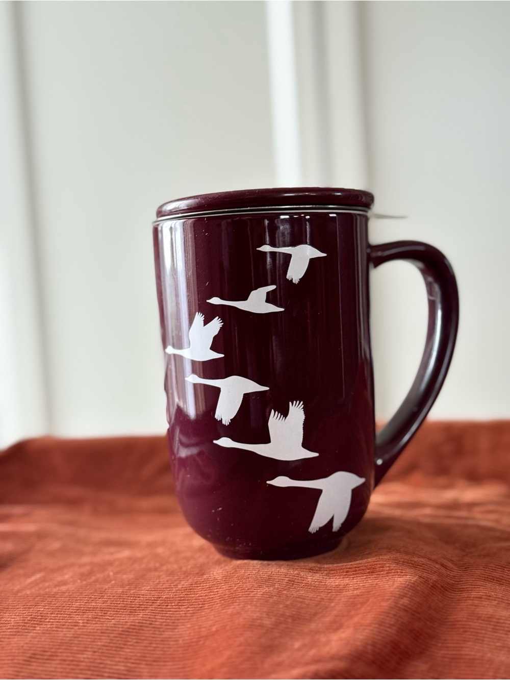 DAVIDsTEA Flying Geese Nordic Mug Set with Stainless Steel Infuser & Lid